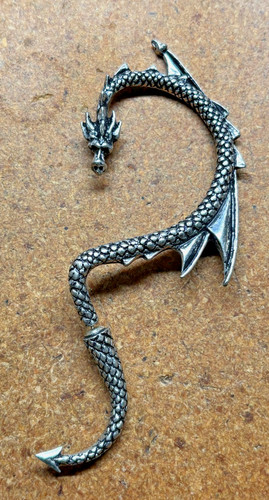 1977 2012 Alchemy England Pewter DRAGON LURE Gothic LEFT EAR WRAP CUFF Earring