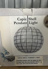 Cracker Barrel Capiz Shell Mini  Hanging Pendant  Mid Century Modern Components