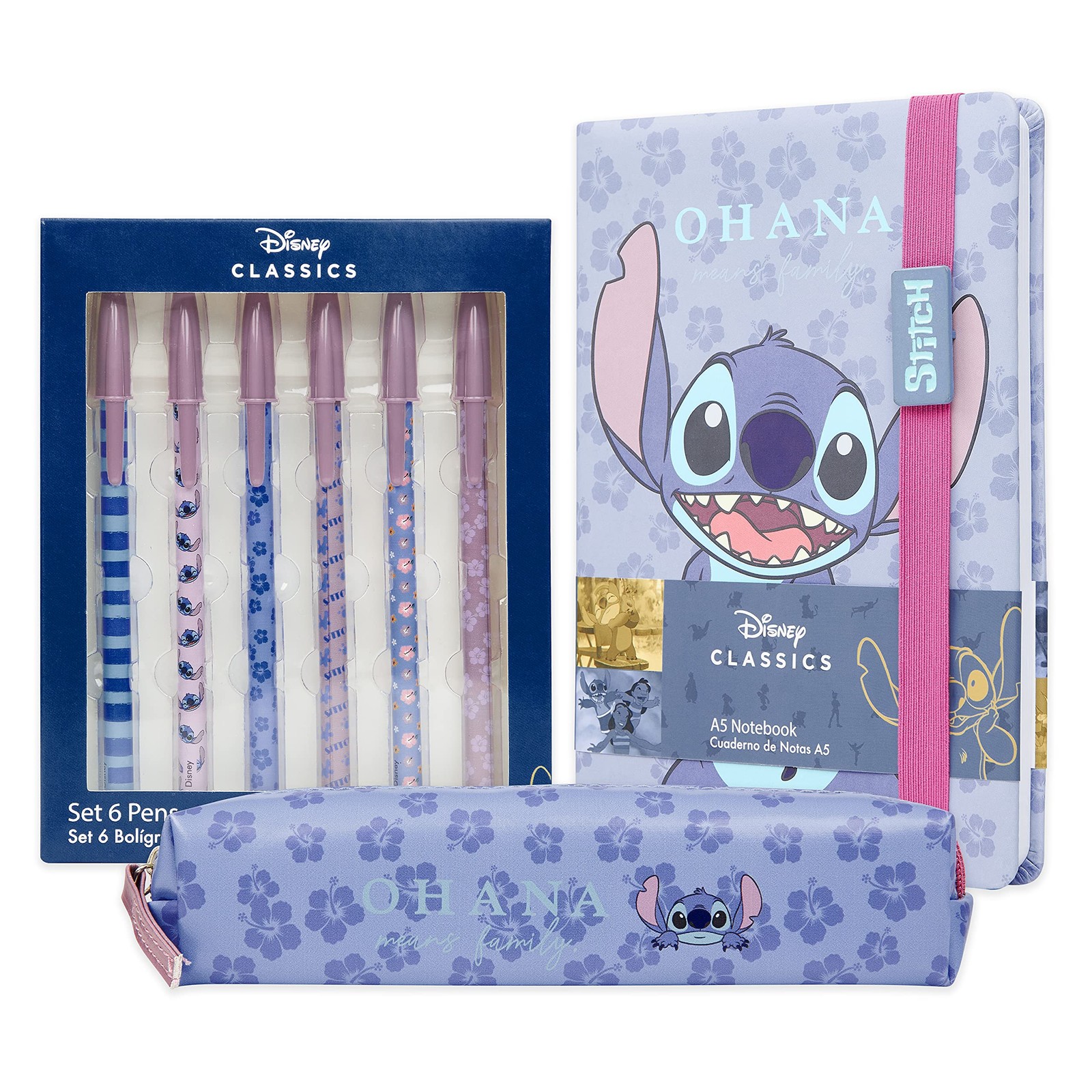 Disney Stitch Stationary Supplies Gifts for Girls & Women, A5 Notebook, Blue