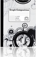 5 x 5 Ruled Graph Composition Book Black and White Patterned