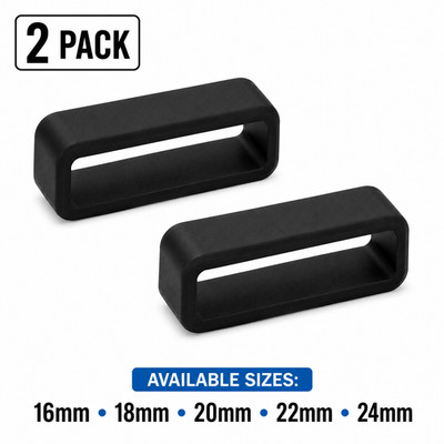 2 Pack of Silicone Watch Strap Retainer Band Hoop Loop Buckle Holder Replacement