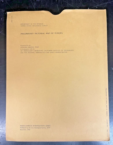 Vintage 1979 USGS NASA Europa Map I-1241 Jupiter Moon Voyager Photo Pictorial video thumbnail