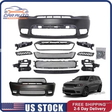 Complete Front Bumper Cover Set w/ Fog Lamp For 2016-2020 Dodge Durango SRT 11pc