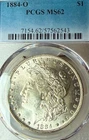 1884-O MS62 Silky Surfaces PCGS New Orleans Mint Morgan Silver Dollar