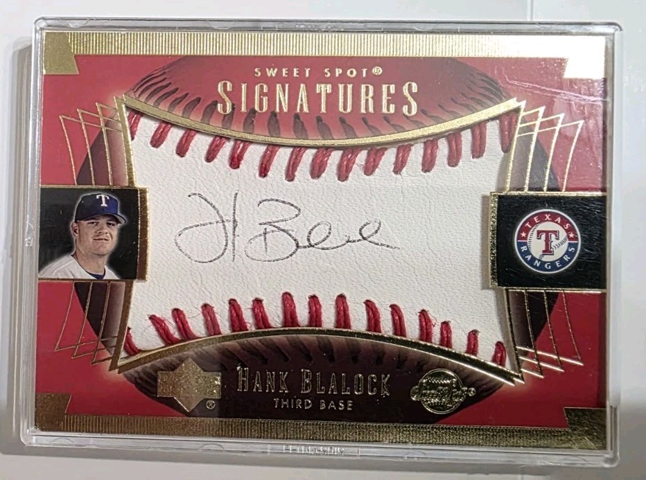 2003 UD SWEET SPOT HANK BLALOCK HB-AU AUTO SIGNATURES BLACK RANGERS
