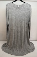 Old Navy Stretch Swing Dress Heather Gray Size Large Comfort Trendy Long Sleeve