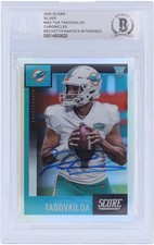 Tua Tagovailoa Dolphins Signed 2020 Panini Score Silver BAS Fanatics Rookie Card