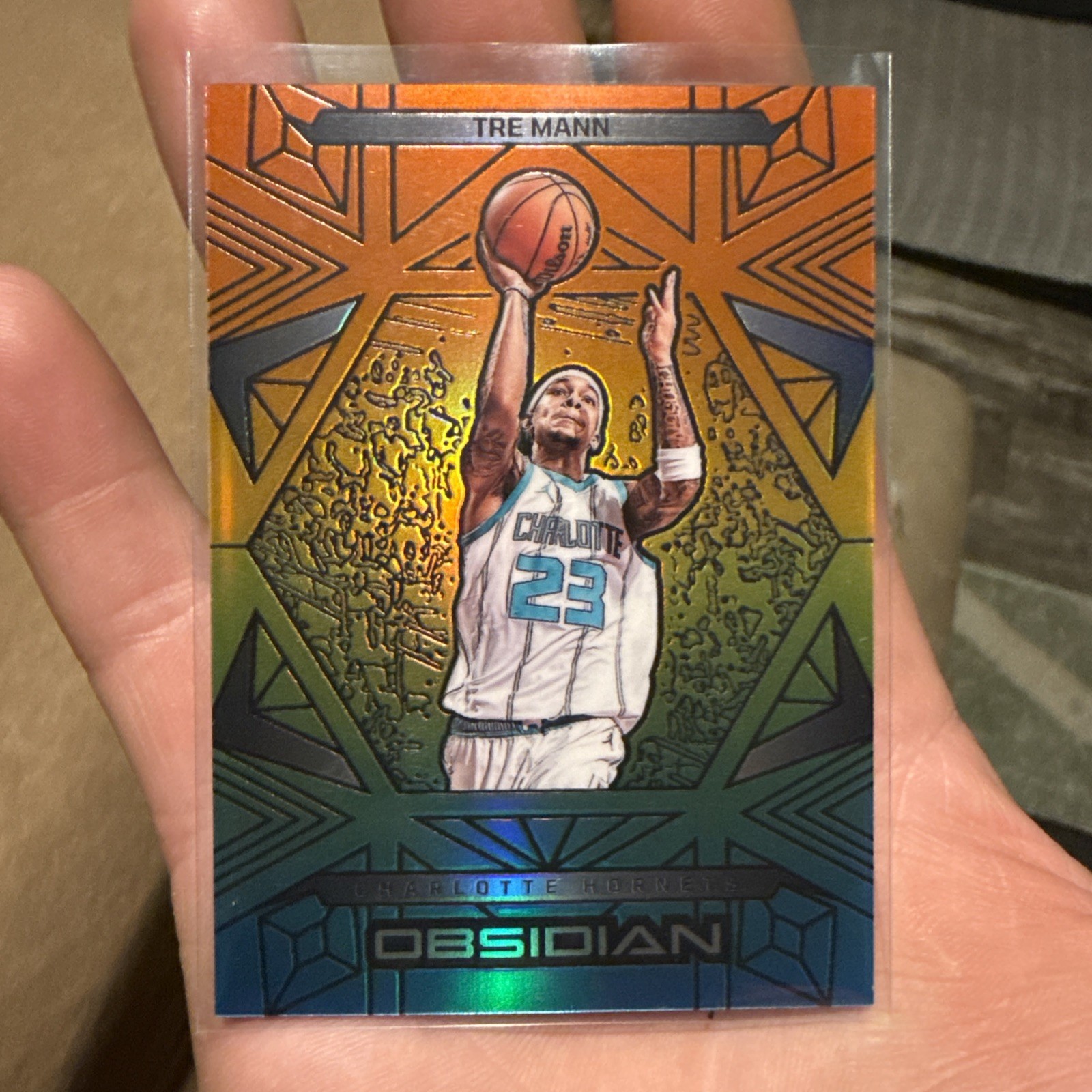 2024-25 Tre Mann Panini Obsidian Hot Springs Flood /15 #139 CharlotteHornets SP