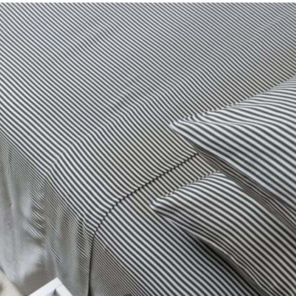 Sábana plana Ettitude Queen rayas de pizarra bambú Lyocell algodón orgánico satén nueva con etiquetas Foto 2 de 4