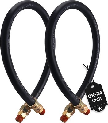 2PCS 3/8  Air Brake Chamber Hose,  3/8  Fit End x 3/8  Swivel End 2pcs 24IN