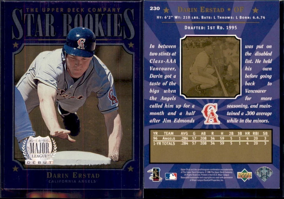 1997 Upper Deck Star Rookies-Debut Card-MLB-Baseball-You Pick-Buy Volume-2257 - Image 2 of 3