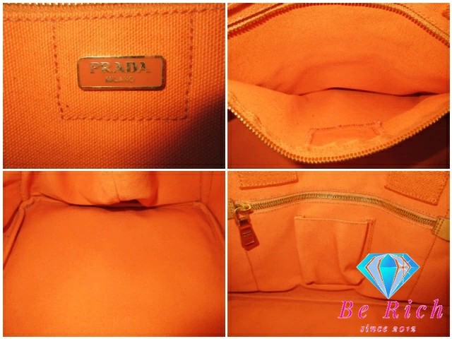 PRADA Canapa PM 1BG186 Handbag Canvas Black Ladies DH91654 from japan thumbnail 6