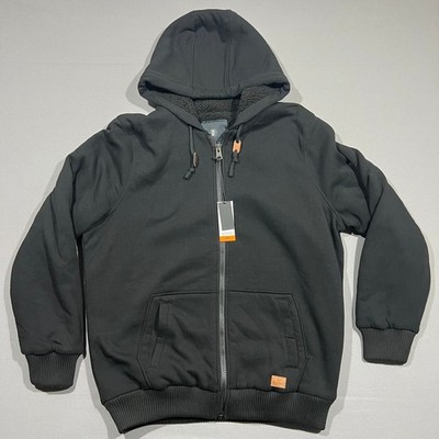 Buffalo David Bitton Hoodie Sherpa Lined Full Zip Heavyweight Black Mens XXL