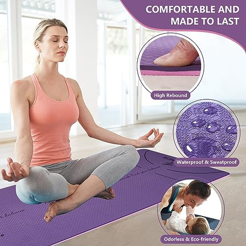 Extra Thick 9MM High-Density Non-Slip Yoga Mat for Home Workouts