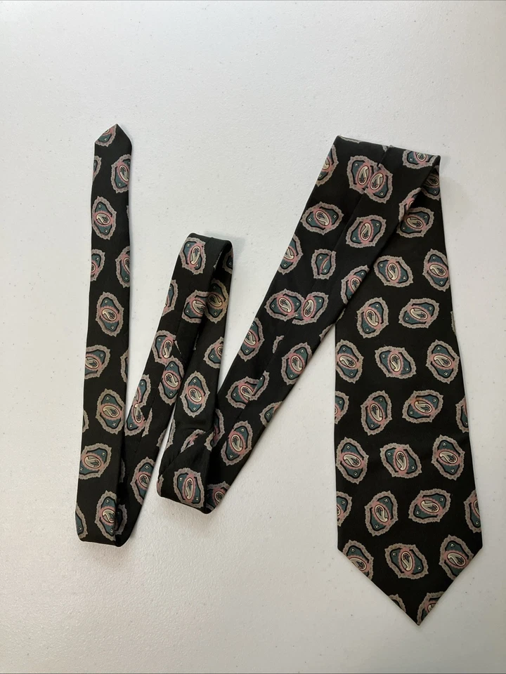 Corbata Kuppeheimer Vintage Para Hombre Cuello Ancho Pura Seda Patrón Paisley Multicolor Foto 2 de 4