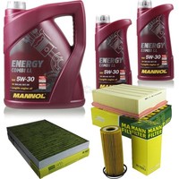 Mann Inspektionspaket 7L Mannol Energy 5W-30 FüR Audi A4 Avant 3.2 FSI Quattro