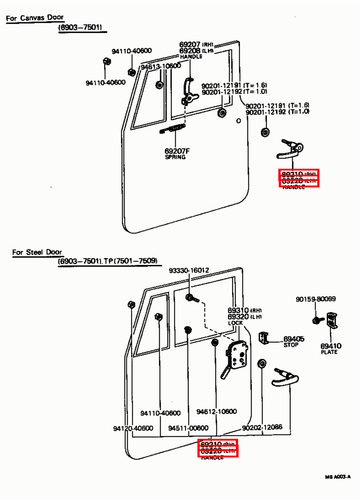 Genuine Toyota LandCruiser HJ47 HJ45 FJ45 FJ43 Front LH & RH Outside Door Handle - Picture 11 of 12