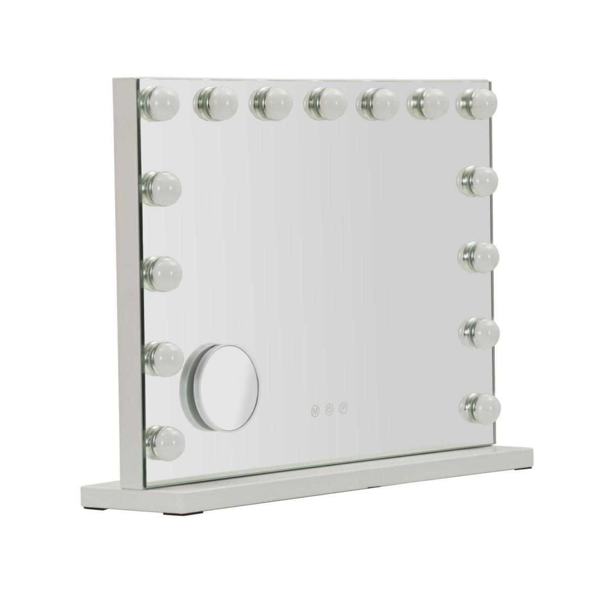 Miroir LED Hollywood 55cm blanc avec éclairage tactile réglable