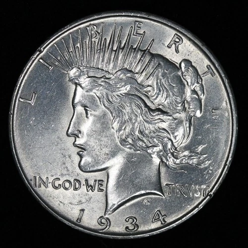 1934-D Peace Dollar - AU+ details