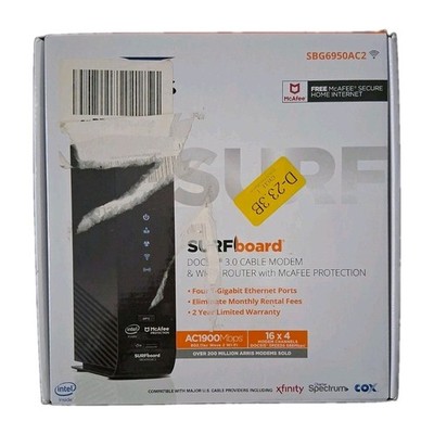 ARRIS Surfboard SBG6950AC2 Cable Modem & Wi-fi Router With McAfee