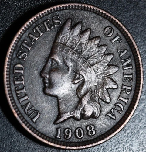 1908 INDIAN HEAD CENT - With LIBERTY & DIAMONDS - XF/AU
