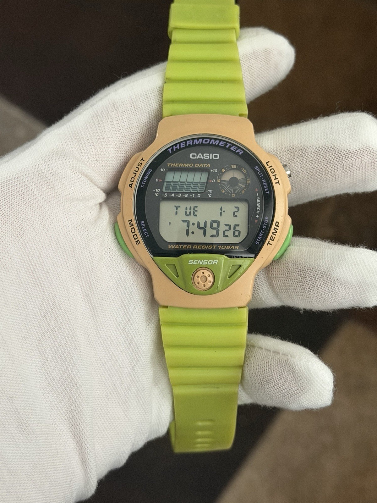 Rare Vintage Casio Thermometer TS-200 Men’s Digital Sports Watch JDM 1980s