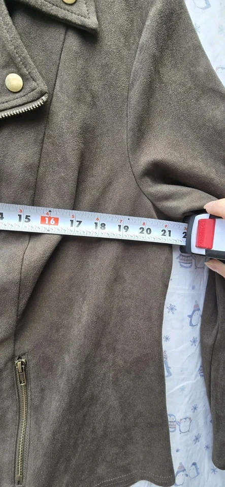 Style and Co. Olive Faux Suede Moto jacket size 1X - Image 4 of 4