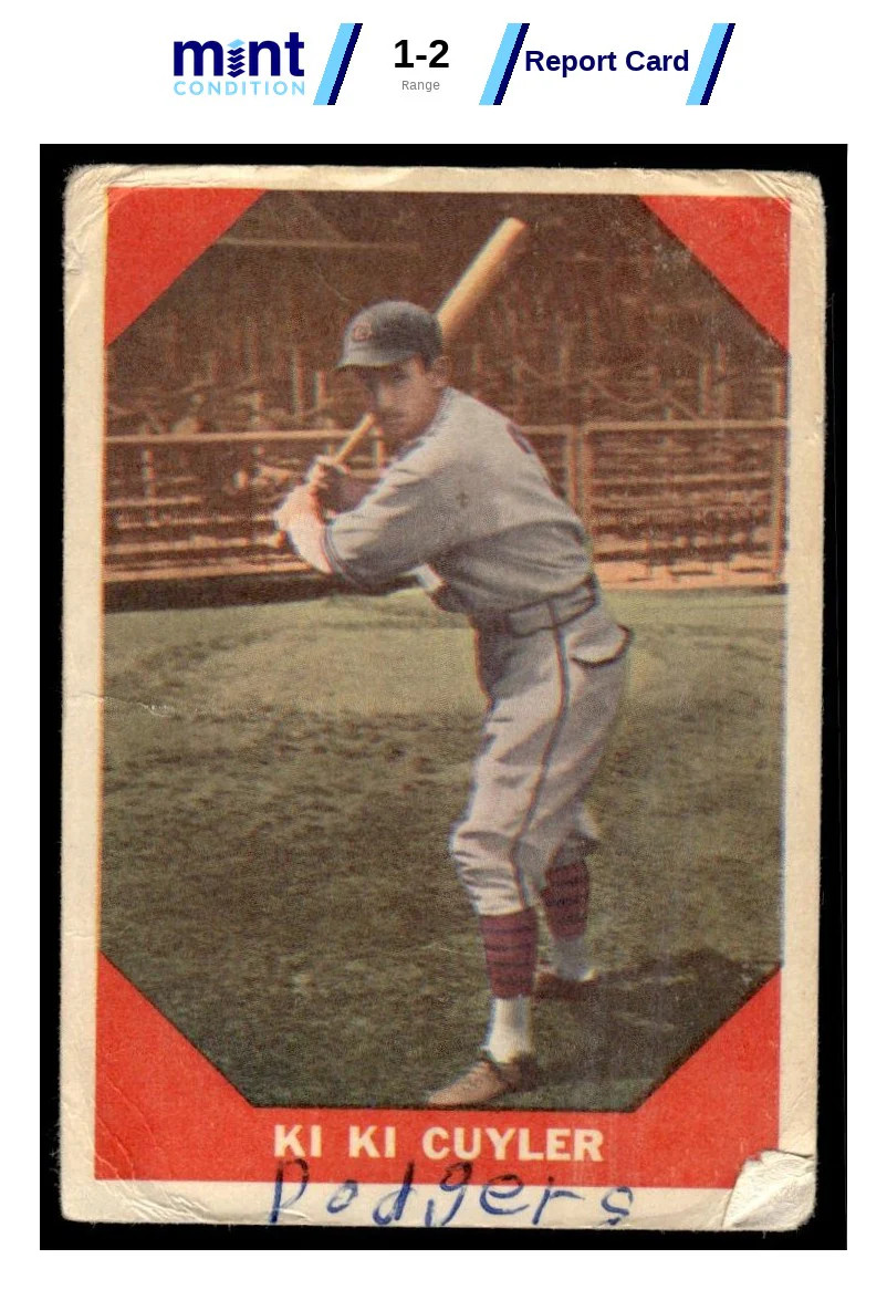 1960 FLEER BASEBALL GREATS KIKI CUYLER 75 POOR BASEBALL