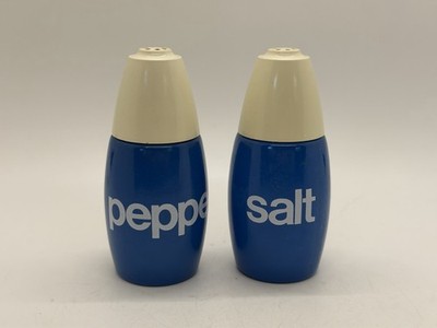 Vintage Salt & Pepper Shakers Westinghouse Gemco Blue w/White