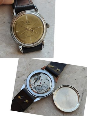 50er Jahre GLASHUTTE CAL. GUB 70.1 VINTAGE WATCH UHREN UHR 35,5mm TO REVISE