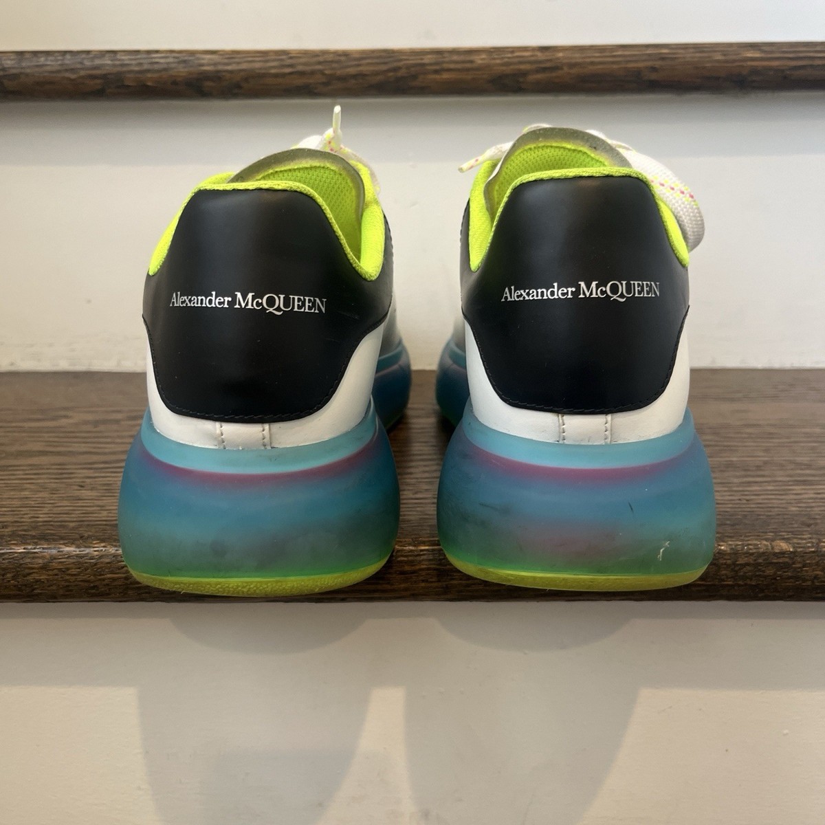 Alexander McQueen Oversized Sneaker Neon Yellow White Blue Black 