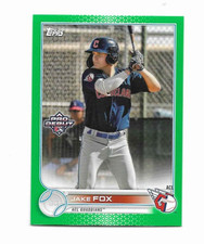 2022 Topps Pro Debut Green #PD12 Jake Fox 14/99 Cleveland Guardians