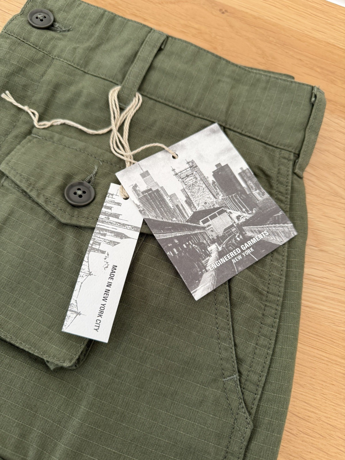Engineered Garments FA Cargo Pants Ripstop OLIVE GREEN SMALL SSENSE Exclusive image 2