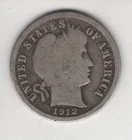1912-P BARBER DIME 10¢ PHILADELPHIA MINT 90% SILVER COIN UNITED STATES AMERICA