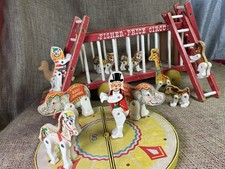 Vintage 1960s Fisher Price 900 Circus Wagon Wooden Animals 60s