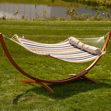 Quilted Hammock with Curved Spreader Bar - Calming Desert by Sunnydaze