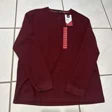 Member's Mark Men's Long Sleeve Waffle Knit Stretch Thermal Henley Shirt XL