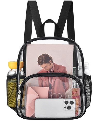 Clear Backpack for Stadium Events Clear Backpack 12x12x6 with Front Pocket fo... - Picture 1 of 7