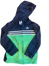 Boys Adidas Full Zip Hoodie Kids Size 6 Tricot Athletic Jacket Sports Track