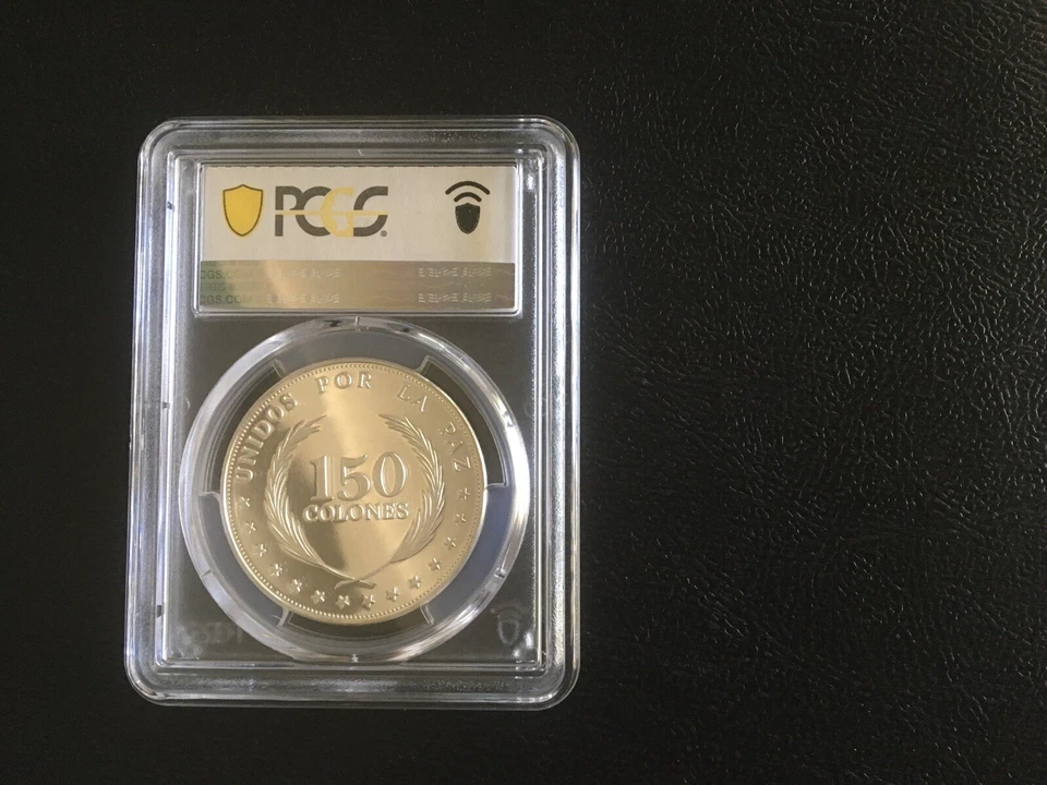 Salvador 150 colones Union for the Peace Handshake MS67 PCGS silver coin 1992 - Image 2 of 2