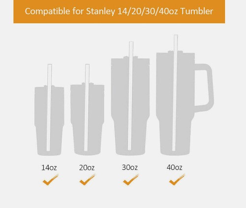 6pcs Fit for Stanley 40oz Long Cup Transparent Replacement Straw Travel Tumbler - Picture 3 of 13