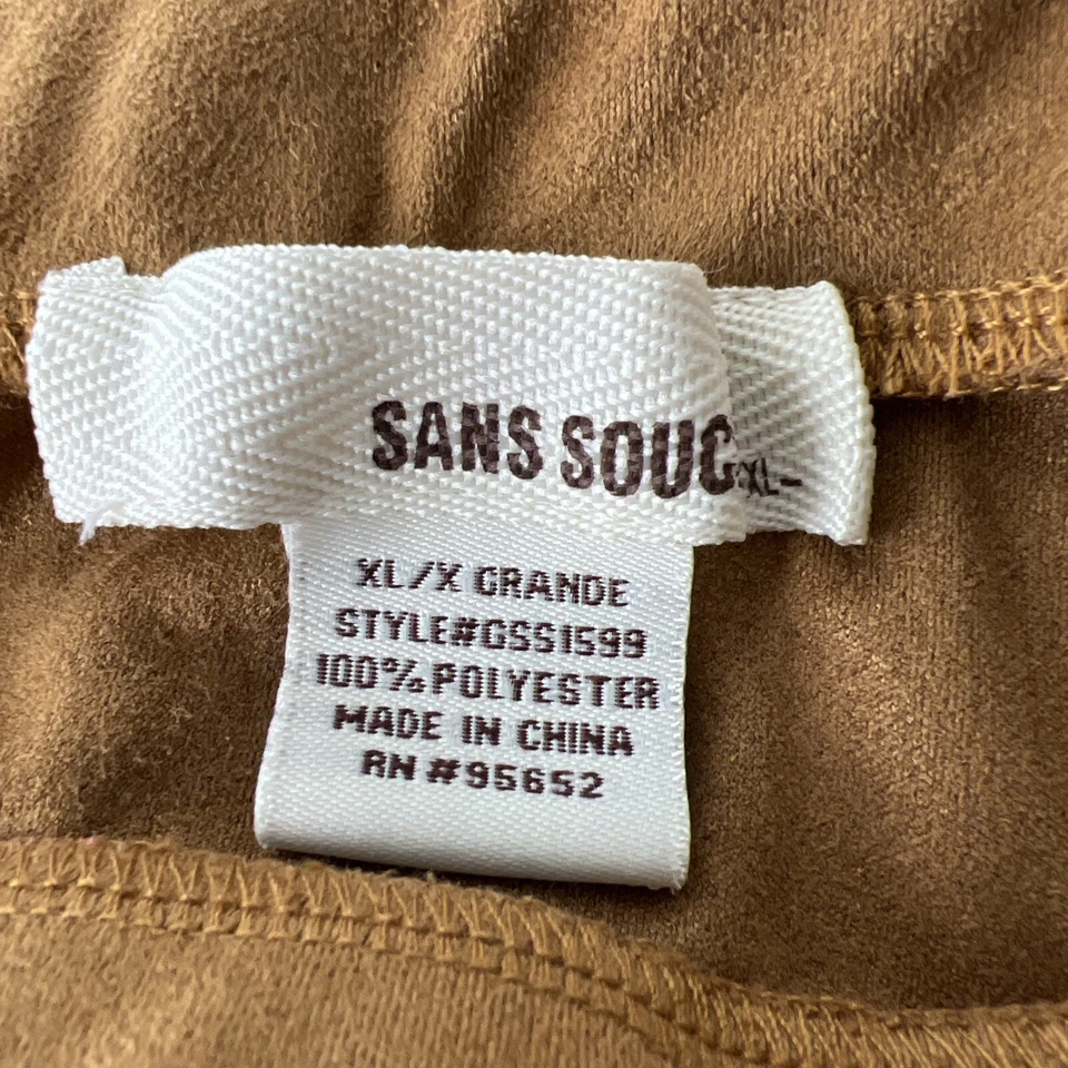 Falda Sans Souci Mujer Extra Grande Marrón Imitación Gamuza Línea A Hasta la Rodilla Parte Inferior Foto 3 de 4