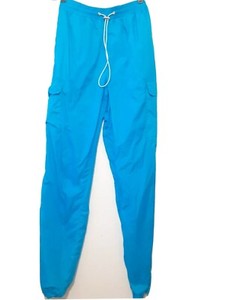 Fashion Nova Neon Blue Windbreaker Jogger Size S 100% nylon sexy Cargo See Descr