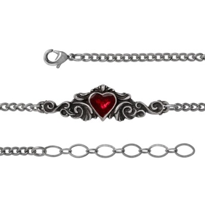 Alchemy Gothic Betrothal Wrist Chain Chain Bracelet Red Heart Love Romance A145