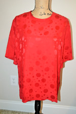 Ann May Red Top w Scoop Neckline - L