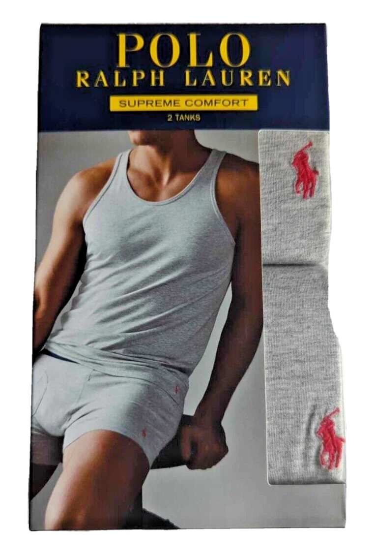Polo homme Ralph Lauren SUPREME COMFORT (2) réservoirs moyens (gris)