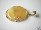 Amber Pendant 925 Sterling Silver Butterscotch Natural Genuine Amber 8.3g