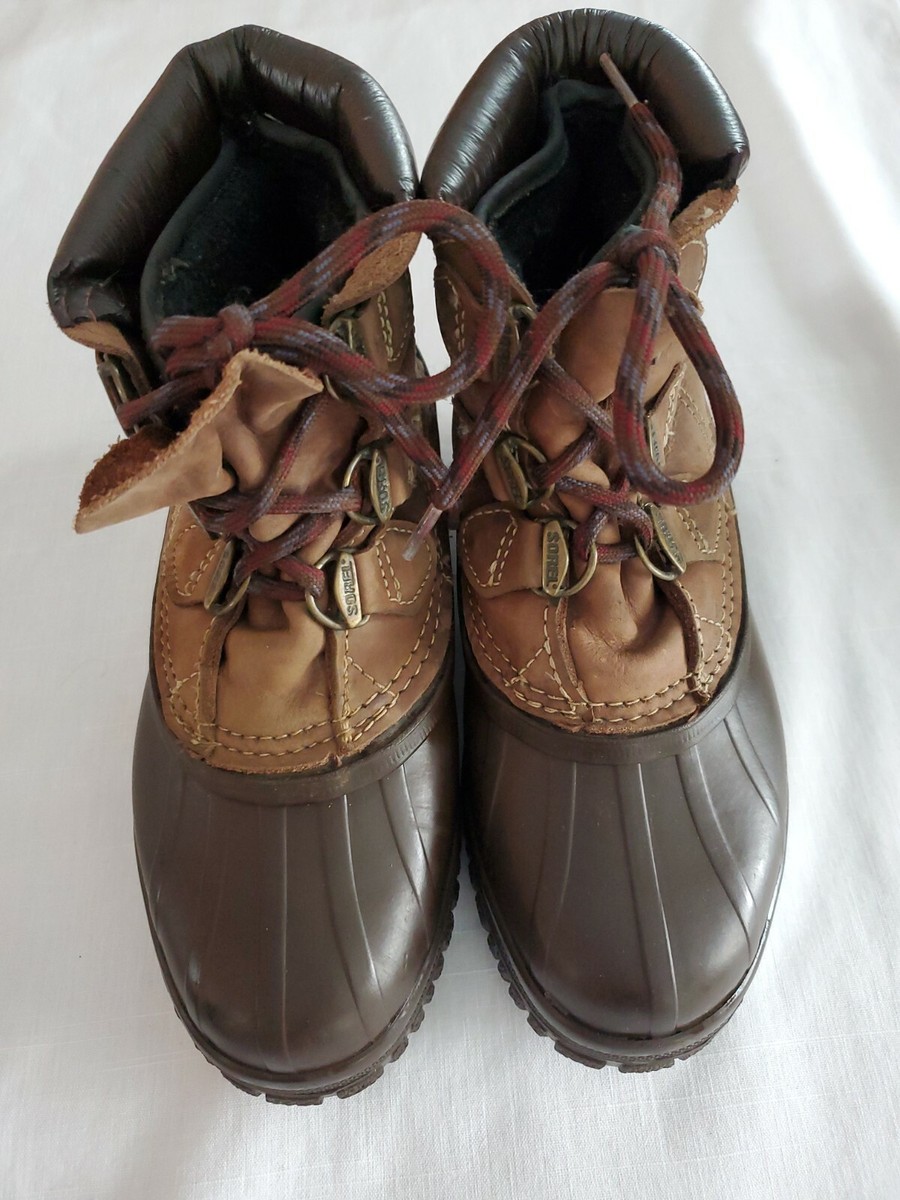SOREL brown/tan waterproof snow rain duck boots. Sorel Womens 8 Alpine Tan Brown Insulated Rubber Winter Duck  main image 4