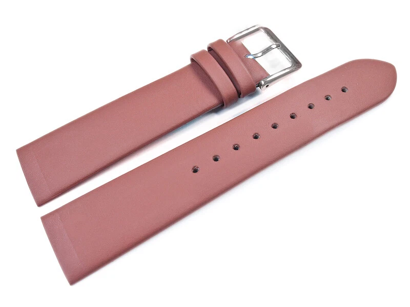 Uhrenarmband Leder f. verschraubten Bandanstoß terracotta 12,14,16,18,20,22,24mm