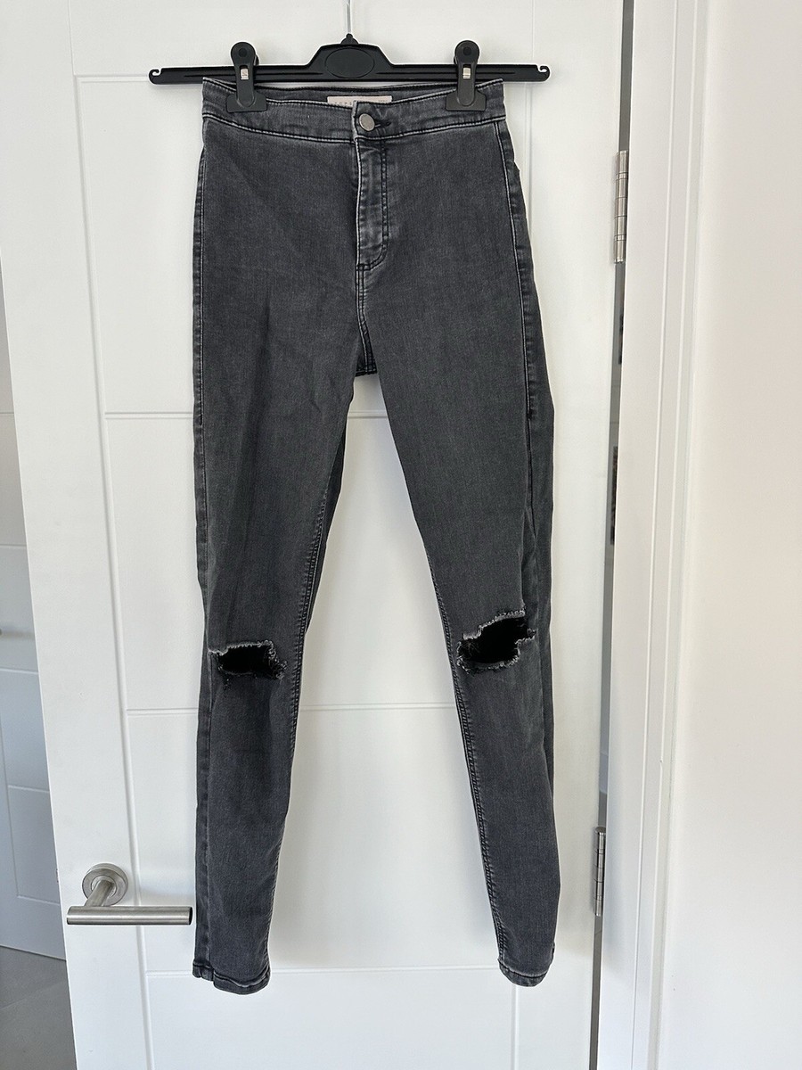 Women’s Topshop Joni Grey Skinny Distressed Jeans Size (V)
